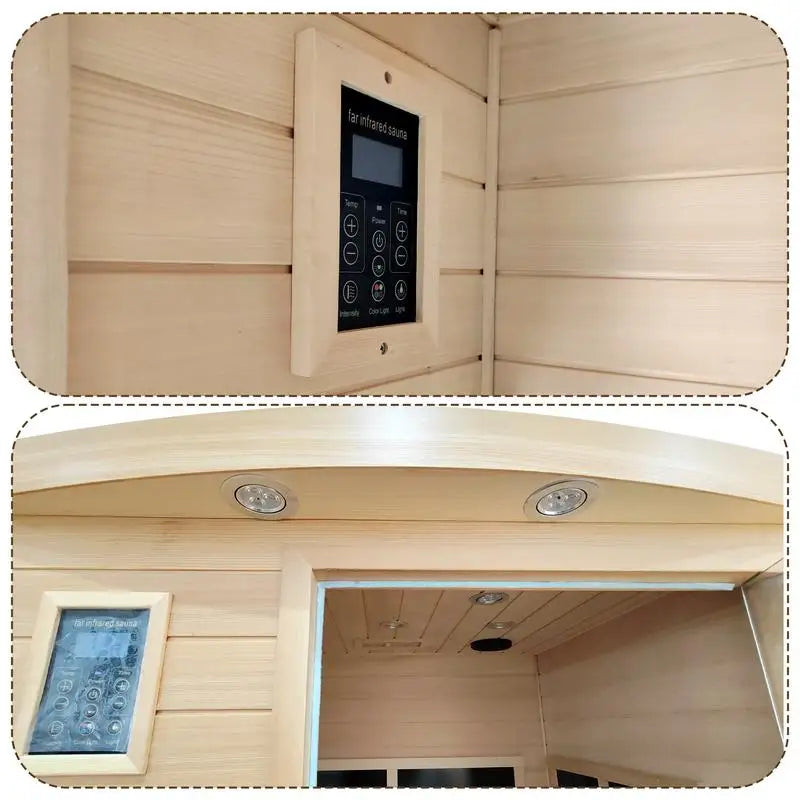 Low EMF Front Door Infrared Sauna Room, Heating Panel, 2-People, Hemlock Indoor Use