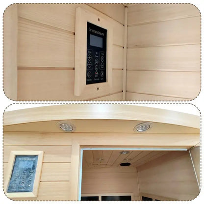 Low EMF Front Door Infrared Sauna Room, Heating Panel, 2-People, Hemlock Indoor Use