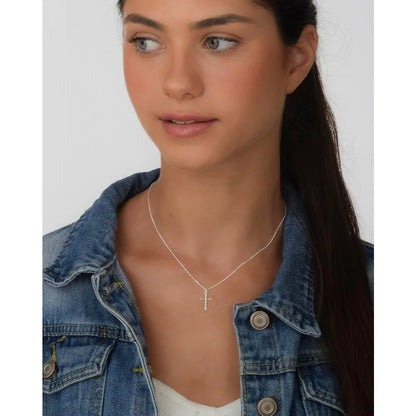 Annika Bella Small Cross Necklace, 925 Sterling Silver Faith Jewelry