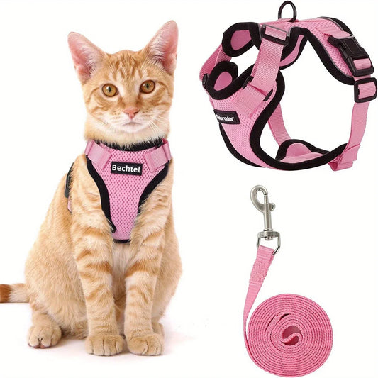 Cat Leash, Non-Slip, Adjustable, Vest Pet Chest Carrier