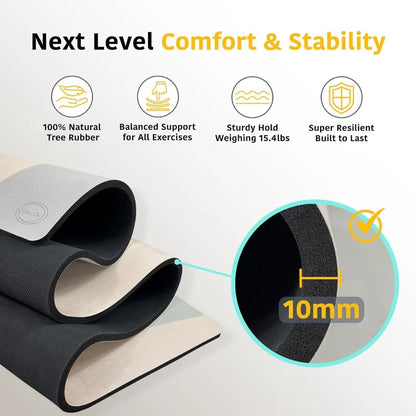 Home Exercise Rug, Extra Thick Yoga Mat, Non=Slip Suede Surface and Natural Rubber Base