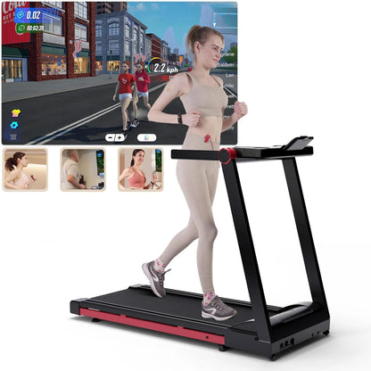 Foldable Treadmill, Adjustable 6% Incline, LCD APP Data