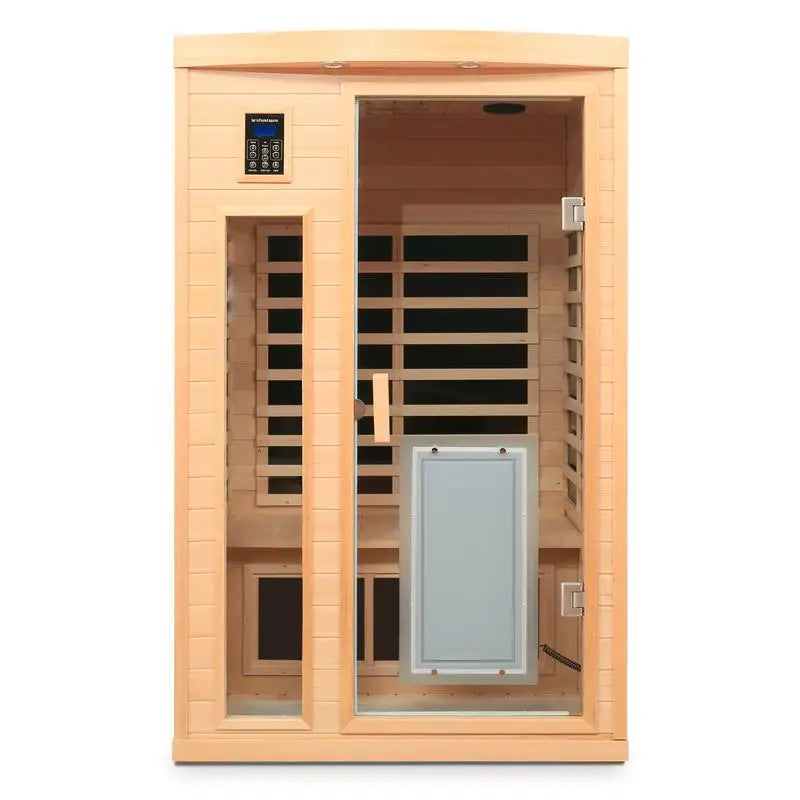 Low EMF Front Door Infrared Sauna Room, Heating Panel, 2-People, Hemlock Indoor Use