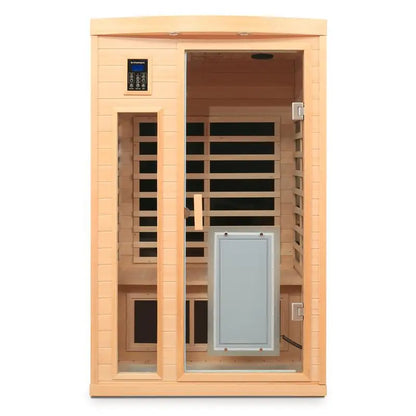 Low EMF Front Door Infrared Sauna Room, Heating Panel, 2-People, Hemlock Indoor Use