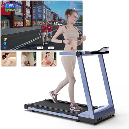 Foldable Treadmill, Adjustable 6% Incline, LCD APP Data
