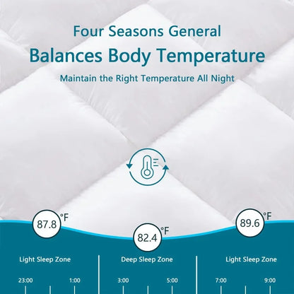 Mattress Topper, 400TC Extra Thick Cooling Mattress Pad Cover, Fluffy Soft Pillow Top