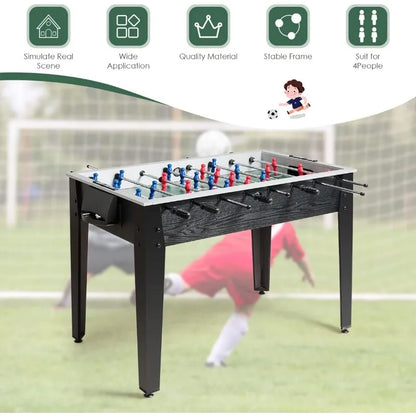 Goplus 48'' Foosball Table, Wooden Soccer Games w/ 2 Footballs, Score Keepers