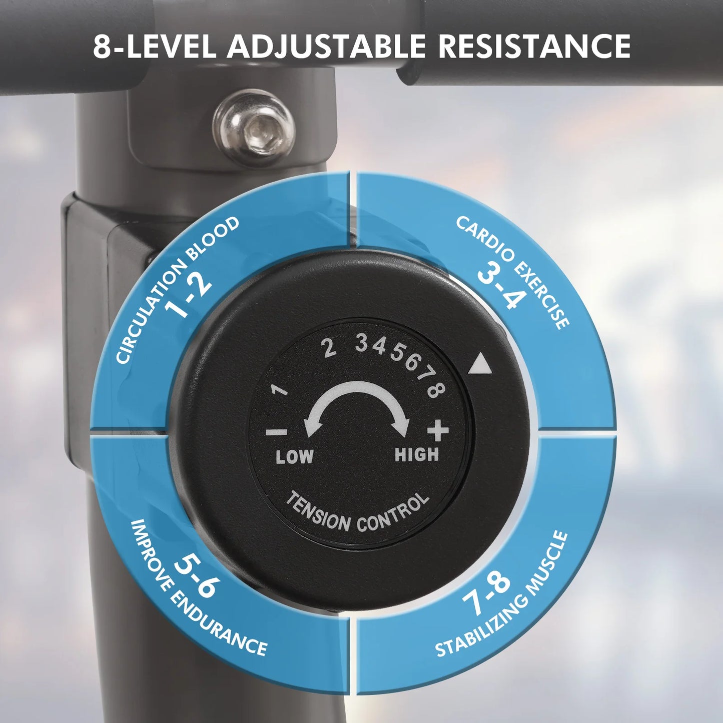 Recumbent Exercise Bike for Home Stationary Bike Sturdy Quiet 8 Levels Large Comfortable Seat Heart Rate Handle