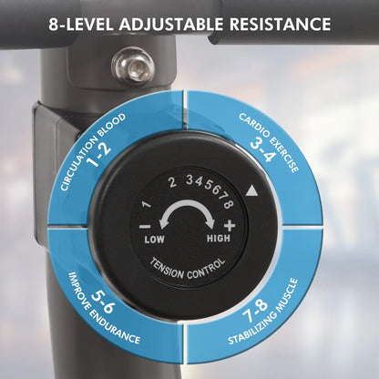 Recumbent Exercise Bike for Home Stationary Bike Sturdy Quiet 8 Levels Large Comfortable Seat Heart Rate Handle