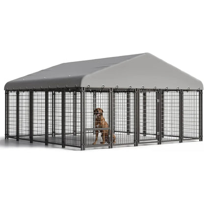 Heavy-Duty Outdoor Pet Kennel with Roof