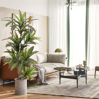Artificial Dracaena Plant Indoor, Fake Tree In Pot, Adjustable Branches And Leaves