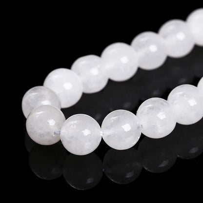 Natural Stone, High Quality White Jade Round Loose Spacer Beads For Jewelry Making