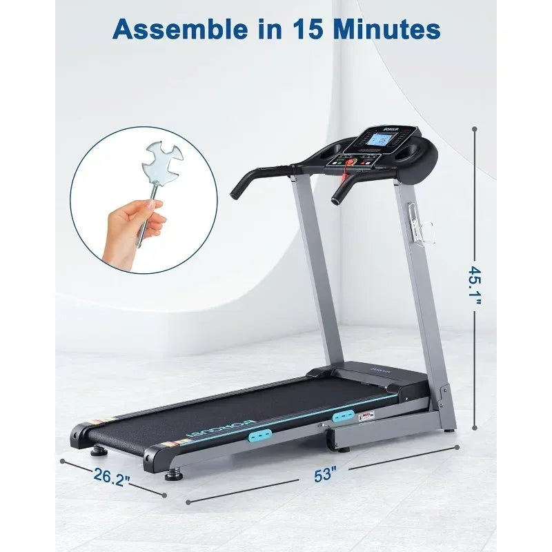 Electric Treadmill, Foldable, Auto Incline, 300 lb. Capacity