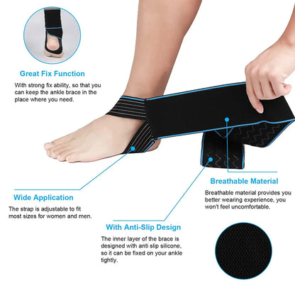 1Pc Ankle Brace, Support Wraps, Adjustable, Compression Antiskid Straps