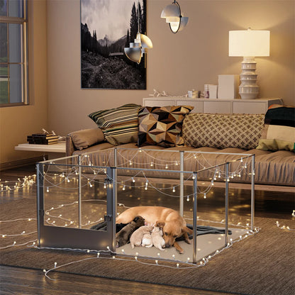Extra Large Pet Playpen, Acrylic Enclosure, Whelping Box, Waterproof Fertility Pad