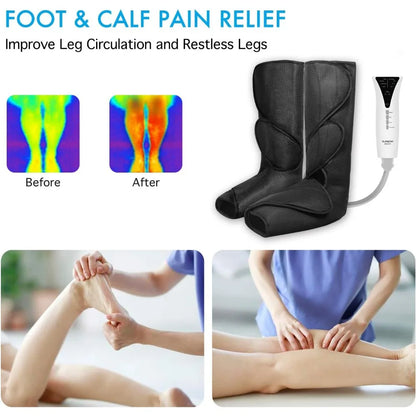 Leg Massager with Heat and Air Compression Boot, Foot and Calf Massager for Circulation and Pain