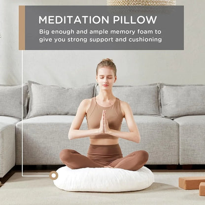 Large Round Floor Pillow, Thick Memory Foam, Meditation Cushion, Yoga