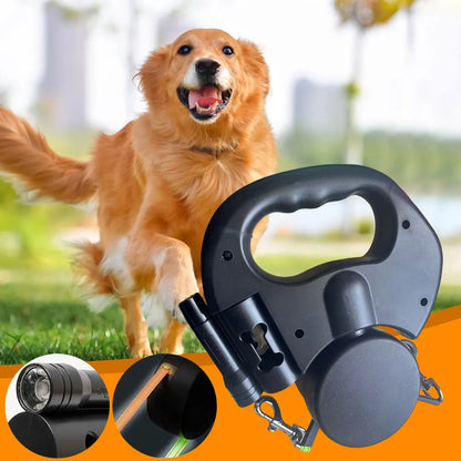 Double Headed Dog Leash Traction Rope, 360 Degree Swivel, Retractable for Small/Medium Dogs