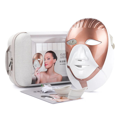 Skin Facial Beauty SPA Mask, Wireless 7 Colors LED, Face/Neck Rejuvenation, Repair, Wrinkle Remover