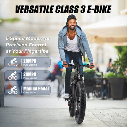 VARUN M26-2 PRO Adult Electric Bicycle, 250W Motor, 26-Fat Tire
