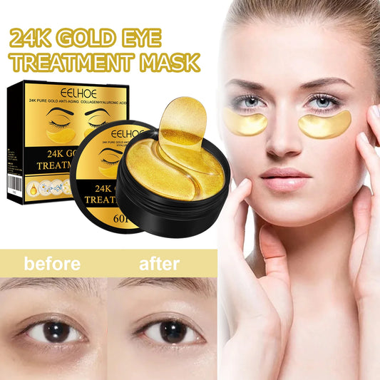 Eye Hydrogel Patches, Hydrating Under Eye Mask For Dark Circles, Puffiness, Firming Collagen Therapy, 60pcs