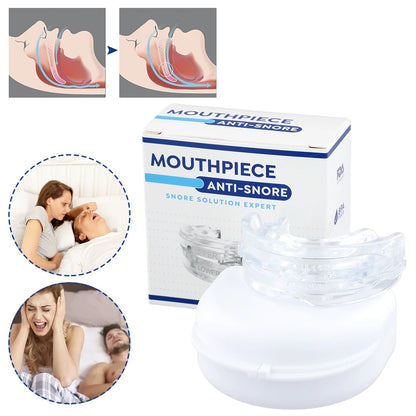 Portable Anti Snore Mouth Guard, Storage Box, Teeth Grinding Splint, Better Sleep Quality
