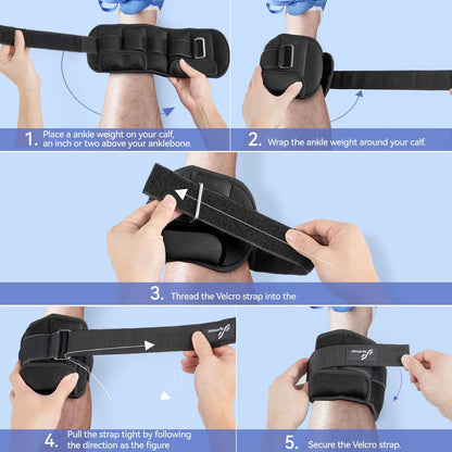 Sportneer Adjustable Wrist and Ankle Weights for Women and Men 1 Pair 1-10 lbs.