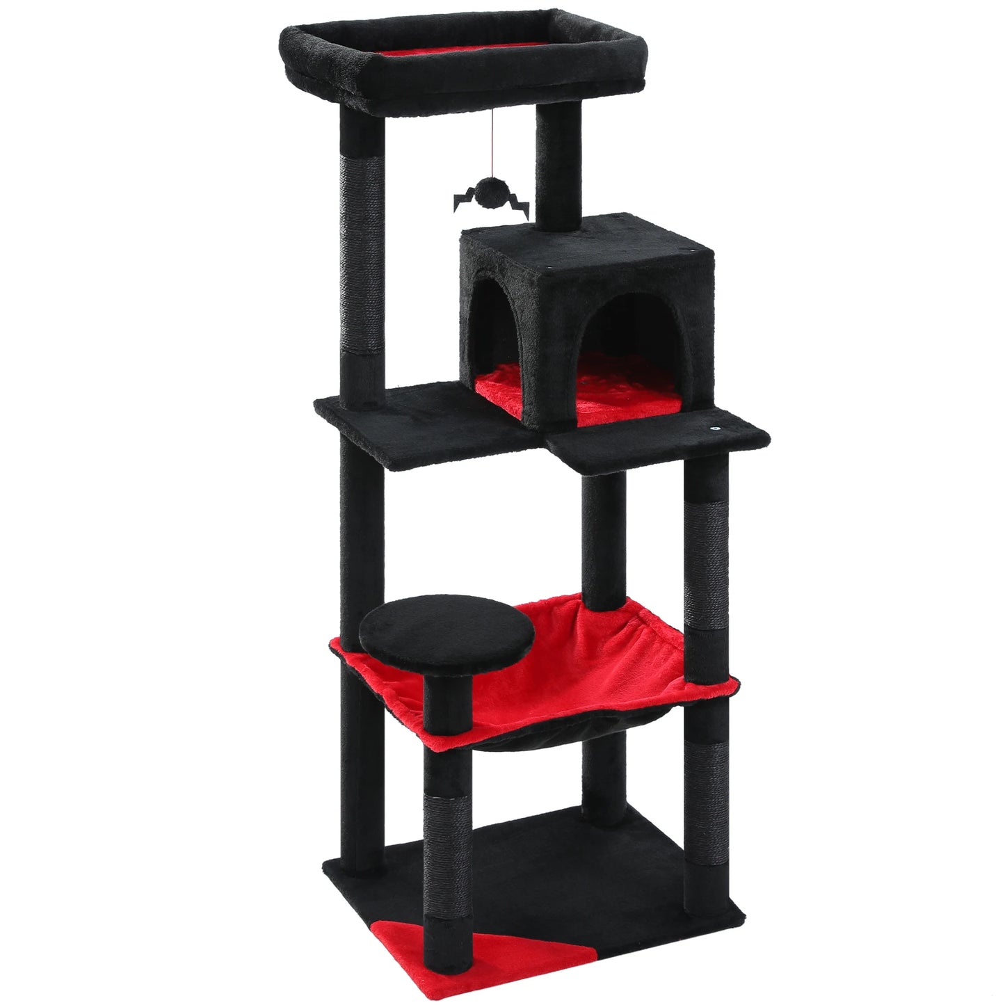 Cat Tree Suitable for 2-3 Cats with Large Hammock, Sisal Scratch Posts, Cozy Condo and Top Perch