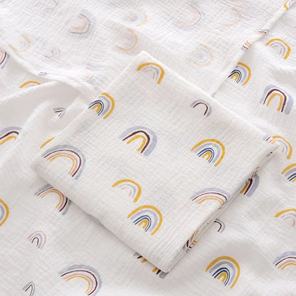 Newborn Baby Cotton Receiving Blanket, Summer Bedding, Throw Blanket