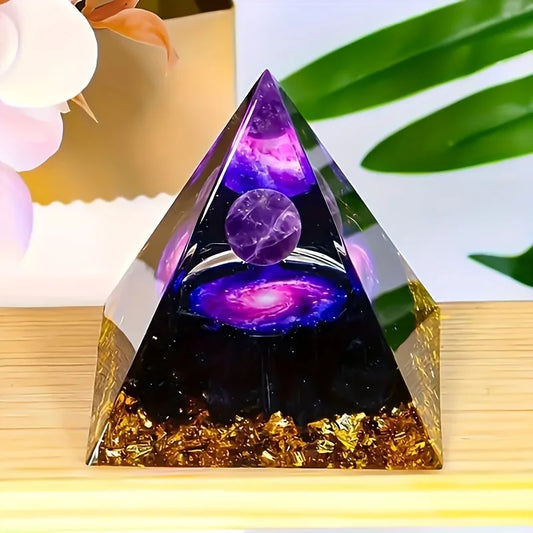 Relieve Stress, Attract Wealth, Our Homeopathic Amethyst Crystal Ball Pyramid, Raw Stone