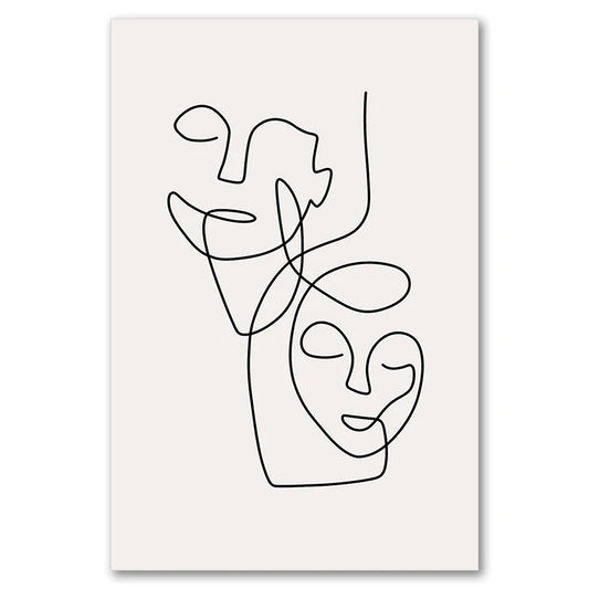 Abstract Posters, Minimalist Wall Art Canvas Painting ,Line Body Face Art Prints, Nordic Wall Pictures
