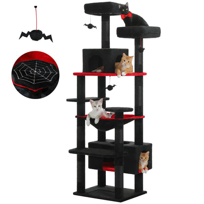 Large Cat Tree/Tower, Indoor, Sisal-Covered Scratching Posts,  Spacious Hammock, Padded Perches