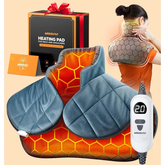 Graphene Enhanced Weighted Heating Pad for Neck, Shoulder, and Back Pain Relief with Instant Warmth and Ergonomic Design