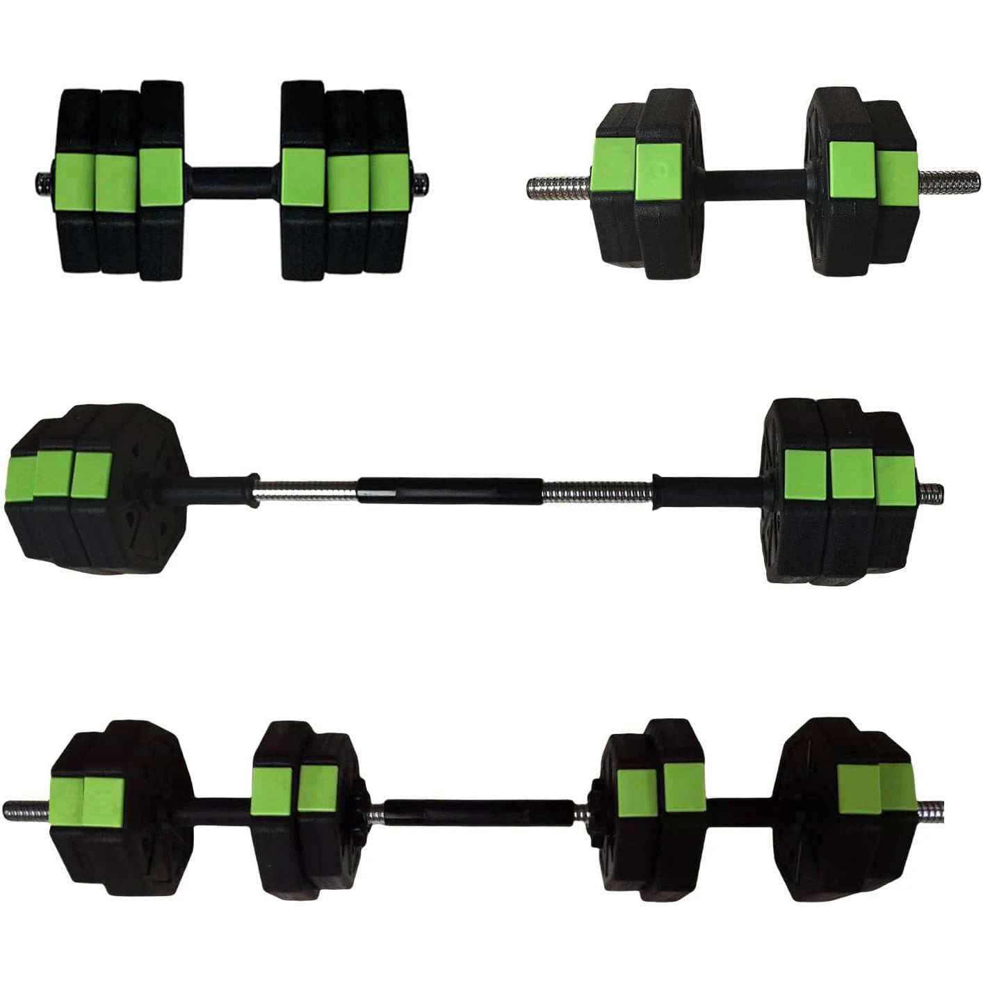 Adjustable Dumbbell Set, 2-in-1, Iron Handle
