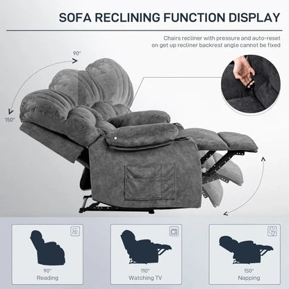 Gravity Recliner Chair Modern Ergonomic Lounge Single Sofa Seat