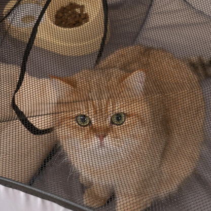 Square Gray Cats/Dogs Delivery Room, Hard Oxford Cloth, Play Tunnel, Foldable, Pets' Nest