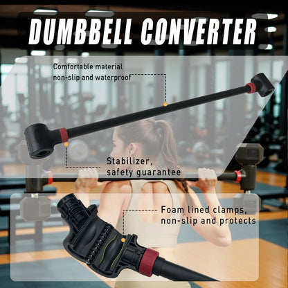 Adjustable Dumbbell Converter to Barbell Set, Kettlebell for Home Fitness, 200lb Capacity Weight