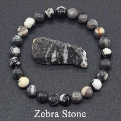 Natural Stone Beads, Bracelet For Women/Men, Amethysts Crystal Quartz, Agate Tiger Eye, Elastic Bangles