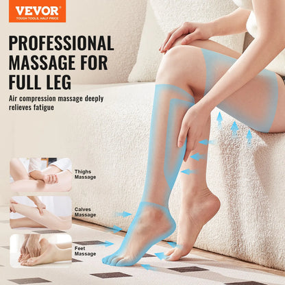 Full Leg Massager, Air Compression For Foot Calf Thigh Knee, 3 Modes & 3 Intensities