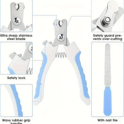 7 Pack Pet Grooming Set, Hair Removal/Flea Comb, Shampoo Brush, Nail Clippers, Toothbrush