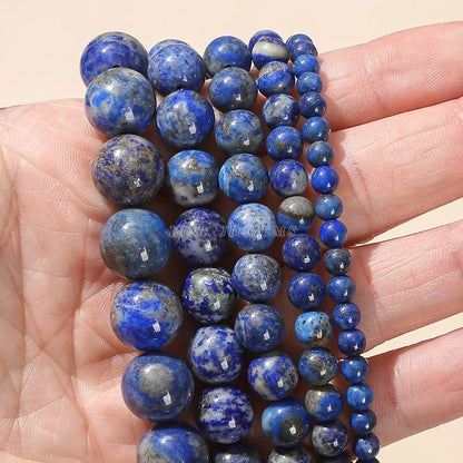 Natural Stone, Lapis Lazuli Round Loose Beads For Jewelry Making