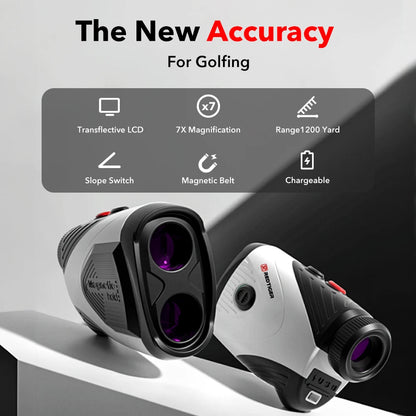 REDTIGER Golf Range Finder With Slope, 1000M, 1200 Yards, 7X Magnification, Rechargeable
