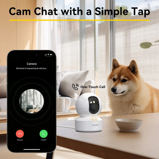 Smart Camera, 2K Security Protection, Wifi Surveillance 5G/2.4GHz, Indoor, Pan & Tilt 2-Way Audio
