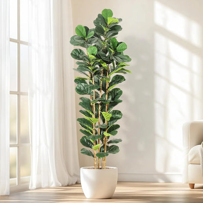 Artificial Fiddle Leaf Fig Tree, Pot Included