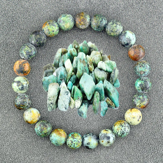 Handmade Real Natural African Stone Beads, Yoga Mala Jewelry, Green Moss Agates Beaded Bracelet