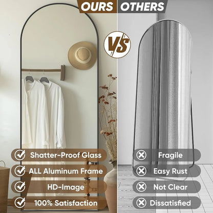 Full Length Mirror, 58"x18" Oversized Floor Mirror with Stand for Bedroom, Living Room