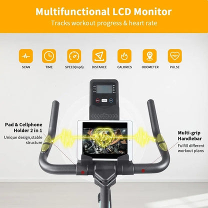 Stationary Exercise Bike, LCD Monitor, Cardio Fitness