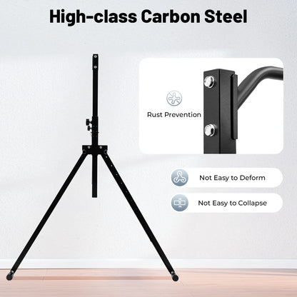 Black Triangular Pull Up Station Adjustable Height Carbon Steel Horizontal Bar for Home Gym Strength Training