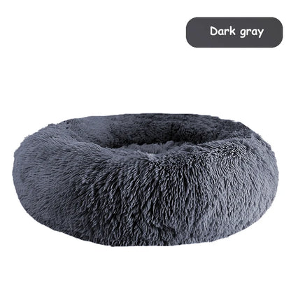 Donut Dog/Cat Calming Bed, Warm Soft Long Plush, Washable