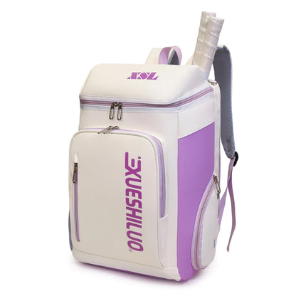 Badminton Rackets Backpack with Shoes Pocket, Fitness Duffel Daypack Gym Bag, College Rucksack